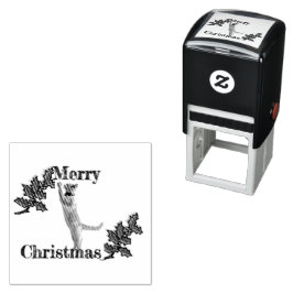 Self Inking Stamp - Vrolijk kerstfeest Holly en Ca Zelfinktende Stempel