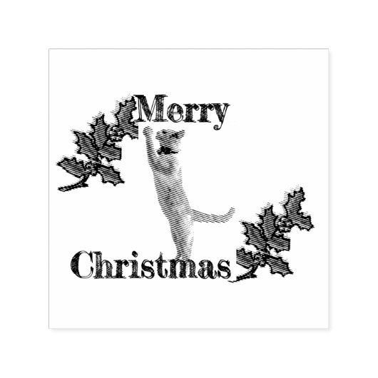 Self Inking Stamp - Vrolijk kerstfeest Holly en Ca Zelfinktende Stempel (Design)