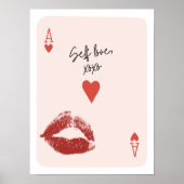 Self Love Ace of Hearts Pink Aesthetic Wall Poster (Voorkant)