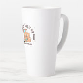 Self Love Cat Hugging Mirror Cute Cartoon Latte Mok (Rechterhoek)