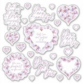 Self Love Cherry Blossom Custom-Cut Vinyl Stickers (Voorkant)