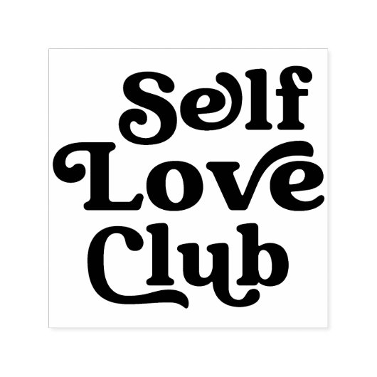 Self Love Club Minimal Black White Zelfinktende Stempel (Design)