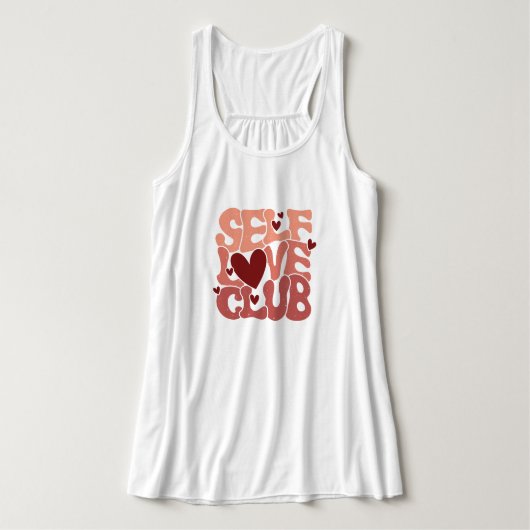 "Self Love Club" Retro Pink Groovy Graphic Tanktop (Design voorkant)