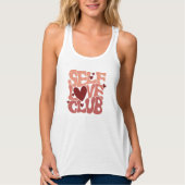"Self Love Club" Retro Pink Groovy Graphic Tanktop (Voorkant)