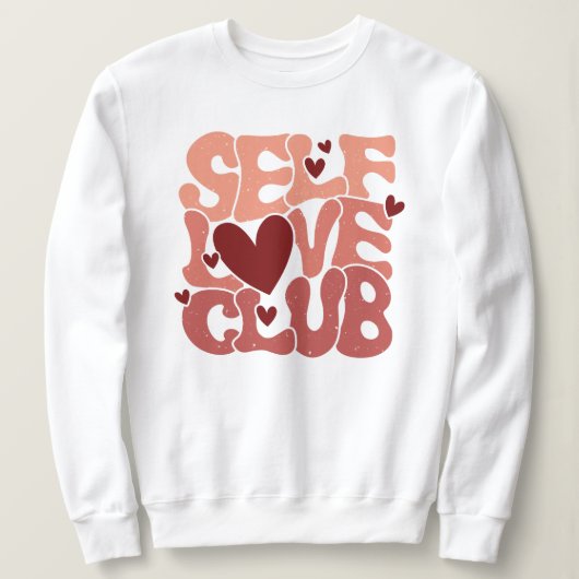 "Self Love Club" Retro Pink Groovy Graphic Trui (Design voorkant)