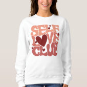 "Self Love Club" Retro Pink Groovy Graphic Trui (Voorkant)