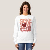 "Self Love Club" Retro Pink Groovy Graphic Trui (Voorkant volledig)