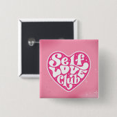 Self Love Club Vierkante Button 5,1 Cm (Voorkant /achterkant)