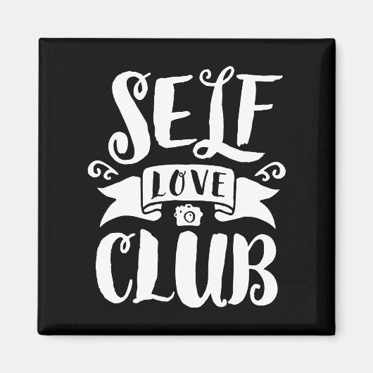Self Love Club White Aangepaste achtergrondkleur Magneet (Voorkant)