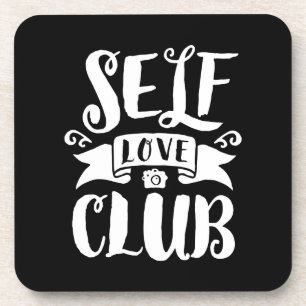 Self Love Club White Aangepaste achtergrondkleur Onderzetter
