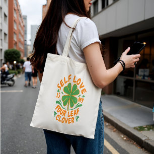Self Love Four Leaf Clover Canvas tas -