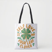 Self Love Four Leaf Clover Canvas tas -Inspirerend (Voorkant)