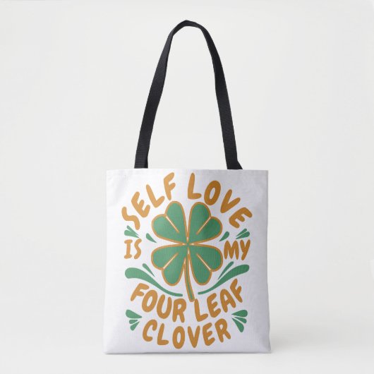 Self Love Four Leaf Clover Canvas tas -Inspirerend (Voorkant)