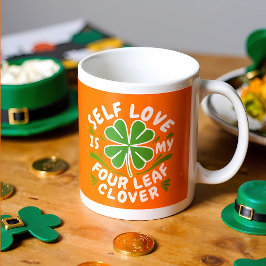 Self Love Four Leaf Clover Motivatie Koffiemok