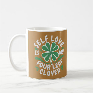 Self Love Four Leaf Clover Motivatie Koffiemok