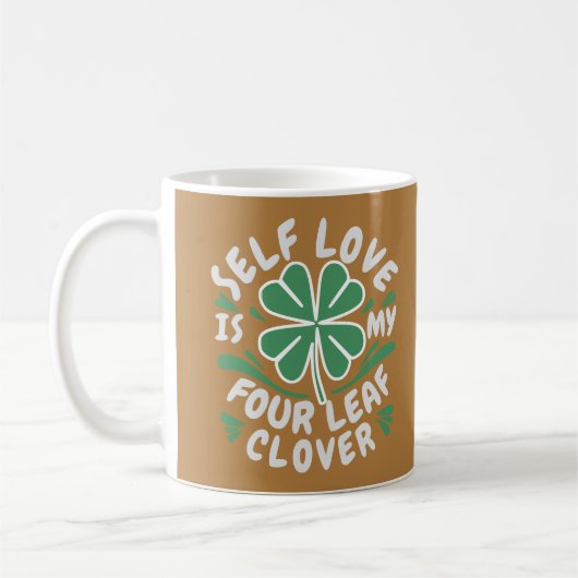 Self Love Four Leaf Clover Motivatie Koffiemok (Links)