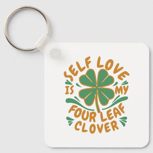 Self Love Four Leaf Clover Sleutelhanger -Inspirer (Voorkant)