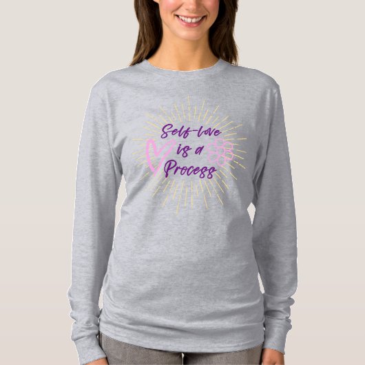 Self Love is een proces-Paarse T-shirt met lange m (Voorkant)