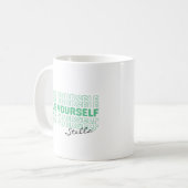 Self Love Mint Wavy Retro Custom Name Text Koffiemok (Voorkant links)