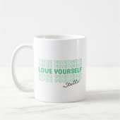 Self Love Mint Wavy Retro Custom Name Text Koffiemok (Links)