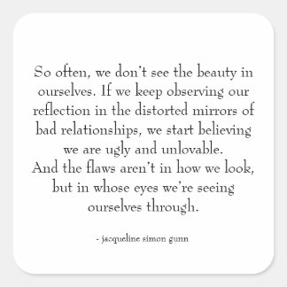 self-love quote vierkante sticker