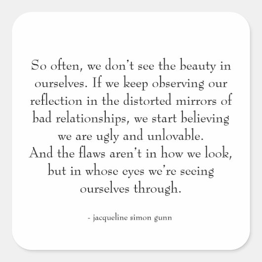 self-love quote  vierkante sticker (Voorkant)