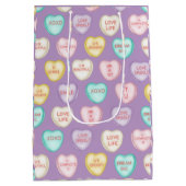 Self Love Snoep Hearts - Paarse Gift Bag Medium Cadeauzakje (Achterkant)