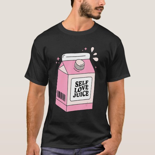 Self Love Valentijnsdag Juice Retro Pink Cute T-shirt (Voorkant)