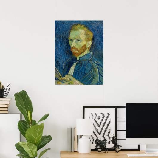 Self-Portrait (1889) van Van Gogh Poster (Thuiskantoor)