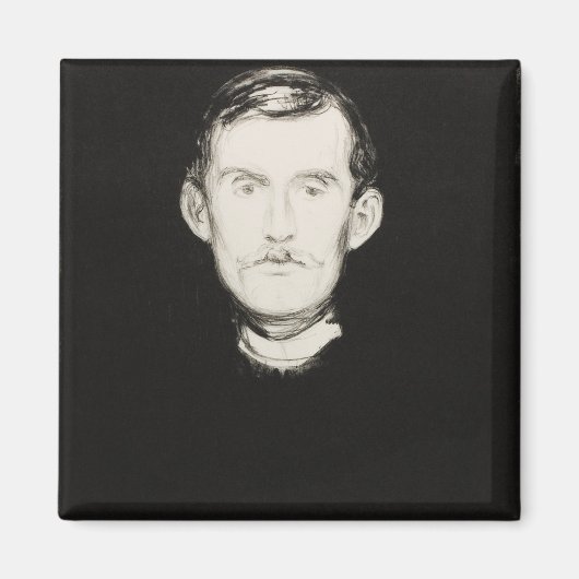 Self-Portrait (1895) van Edvard Munch Magneet (Voorkant)