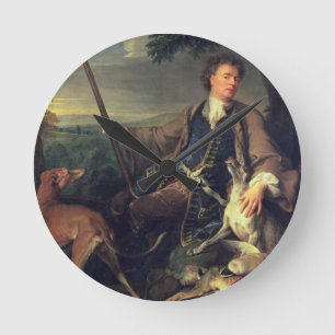 Self Portrait as a Hunter, 1699 (olie op canvas) Ronde Klok