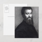 Self Portrait, gegraveerd door Jean-Louis Potrelle Briefkaart (Voorkant / Achterkant)
