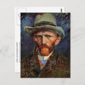 Self-Portrait Grey Felt Pet Van Gogh Fine Art Briefkaart (Voorkant / Achterkant)