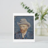Self-Portrait Grey Felt Pet, Van Gogh Fine Art Briefkaart (Staand voorkant)
