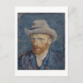 Self-Portrait Grey Felt Pet, Van Gogh Fine Art Briefkaart (Voorkant)
