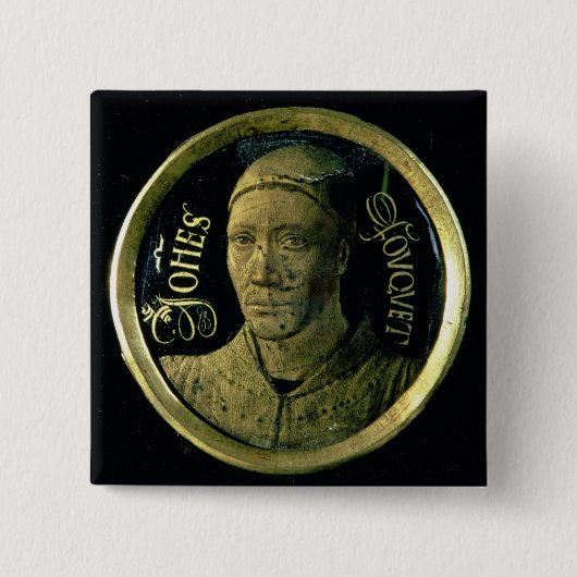 Self portrait medallion, c.1450 (amel op koper) vierkante button 5,1 cm (Voorkant)