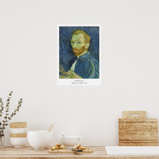 "Self Portrait" met Palette, Vincent van Go Poster (Keuken)