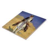 “Self Portrait on a Horse” by Frederic Remington Tegeltje (Zijkant)