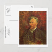 Self-Portrait, Pipe en Glass, Vincent van Gogh Briefkaart (Voorkant / Achterkant)