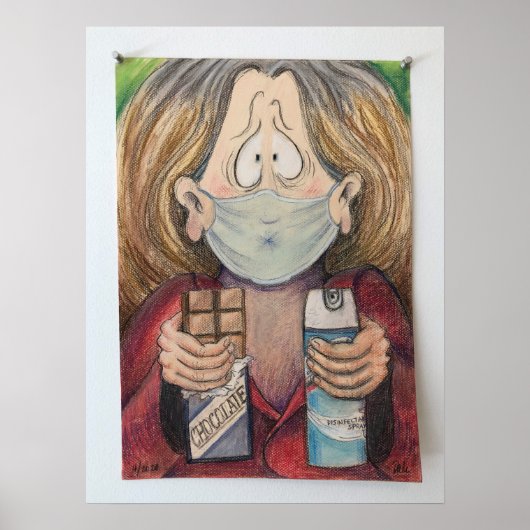 "Self-Portrait Tijdens een pandemie" door Barbara  Poster (Voorkant)