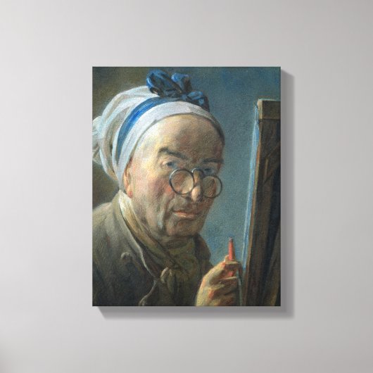 Self Portrait with an Easel, c.1775-79 Canvas Afdruk (Voorkant)