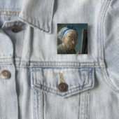 Self Portrait with an Easel, c.1775-79 Vierkante Button 5,1 Cm (In situ)