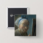 Self Portrait with an Easel, c.1775-79 Vierkante Button 5,1 Cm (Voorkant /achterkant)