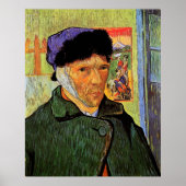 Self-Portrait with Bandaged Ear by van Gogh Poster (Voorkant)