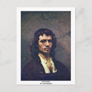 Self-Portret, door Carel Fabritius Briefkaart