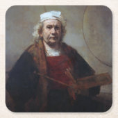 Self-Portret met twee cirkels, Rembrandt Kartonnen Onderzetters (Voorkant)