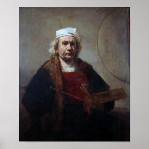 Self-Portret met twee cirkels, Rembrandt Poster