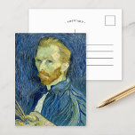 Self-Portret | Vincent Van Gogh Briefkaart<br><div class="desc">Zelfportret (1889) | Origineel kunstwerk van de Nederlandse post-impressionist Vincent Van Gogh. Van Gogh gebruikte zichzelf vaak als model voor het praktiseren van figuurschilderingen. Het is duidelijk dat hij de techniek van het pointillisme had bestudeerd, maar zijn penseelstreken zijn niet systematisch en hij heeft de markeringen op zijn eigen unieke...</div>