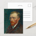 Self-Portret | Vincent Van Gogh Briefkaart<br><div class="desc">Self-Portrait (1887) van de Nederlandse postimpressionist Vincent Van Gogh. In 1886 verhuisde Van Gogh naar Parijs, waar hij tijdens zijn verblijf van twee jaar ten minste vierentwintig zelfportretten creëerde. Hij had de techniek van pointillisme bestudeerd, maar gebruikte de tekens op zijn eigen unieke manier. Het dichtgeslibde penseel en de intense...</div>