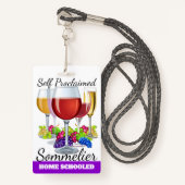 Self ProclaimSommelier Badge (Voorkant met draagriem)